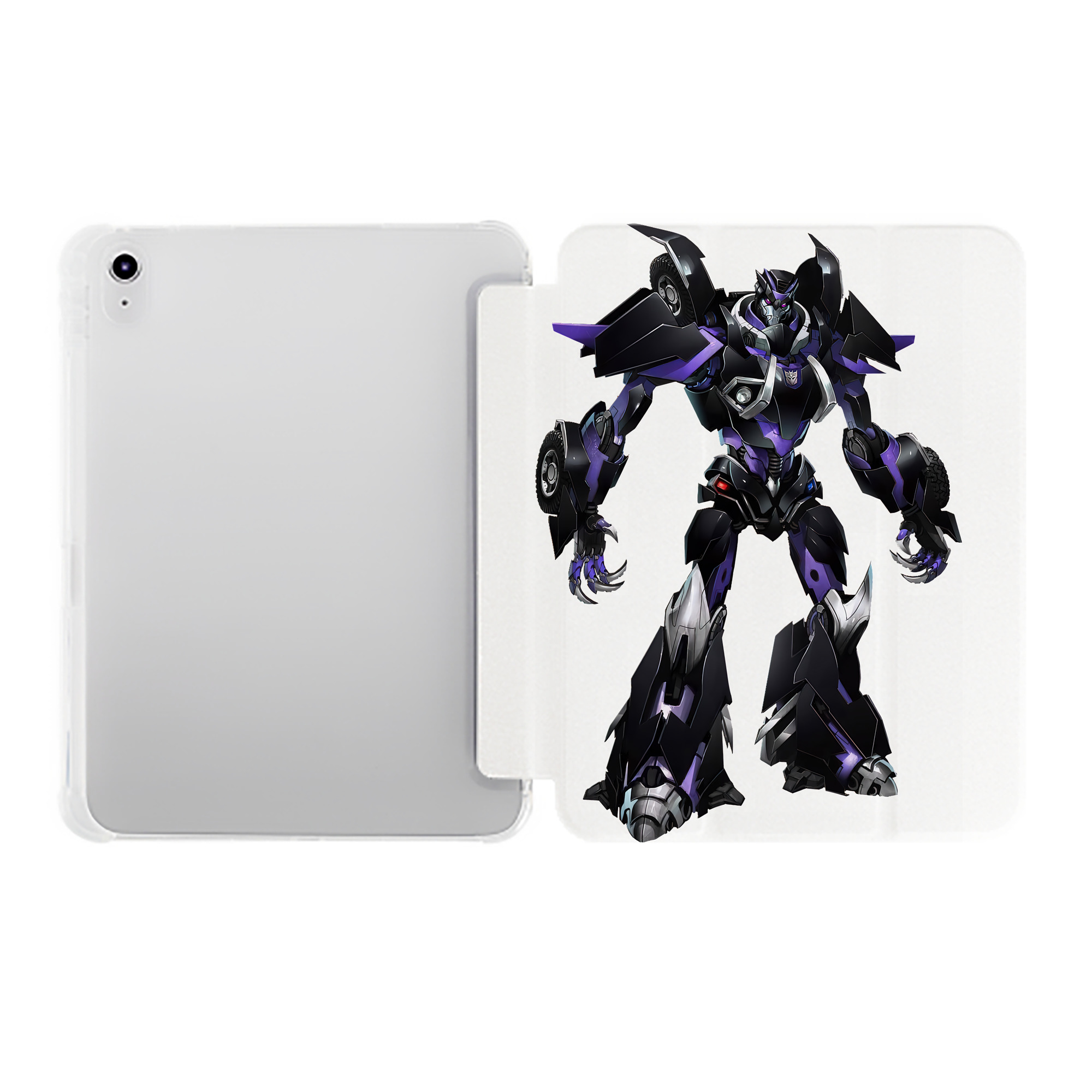 （画像用） Transformers トランスフォーマー IPad ケース ペン収納付き 三つ折りスタンド PUレザー×シリコン 対応機種9.5/10.5/10.9インチ